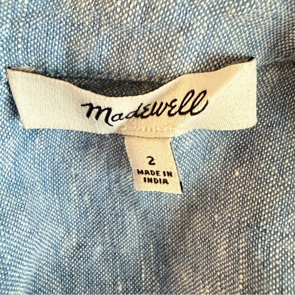 Madewell Sunfaded Blue Splitneck Mini Dress Size 2 - 36113 - Picture 9 of 11